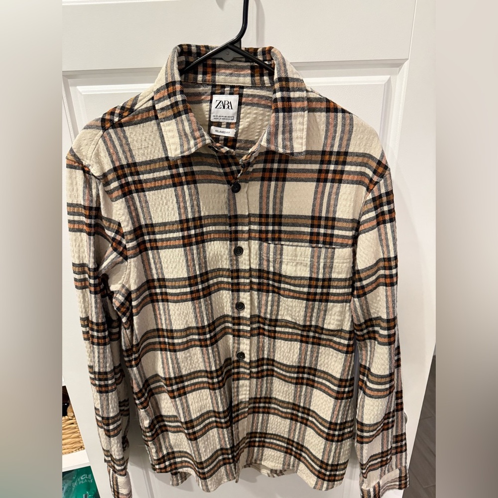 Zara Checkered Shirt in Cream and Black